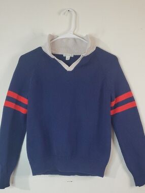 Crewcuts J.Crew Boys Collared Knit Sweater Size 10-11 Nautical Preppy Varsity